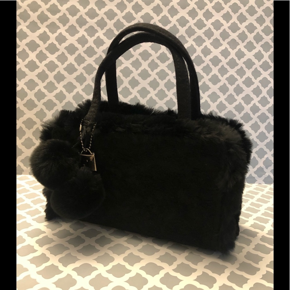 Jeanne Lottie Black Fur (faux) Evening Bag (NWOT) - Picture 1 of 9